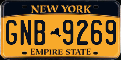 NY license plate GNB9269