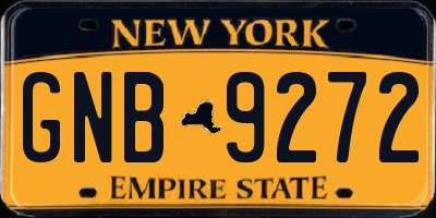 NY license plate GNB9272