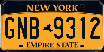 NY license plate GNB9312