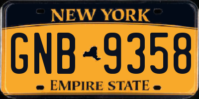 NY license plate GNB9358