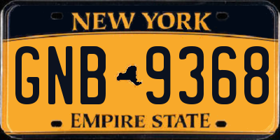 NY license plate GNB9368