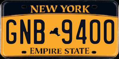 NY license plate GNB9400