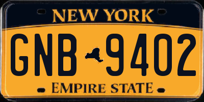 NY license plate GNB9402