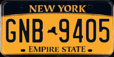 NY license plate GNB9405