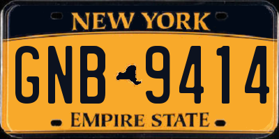 NY license plate GNB9414