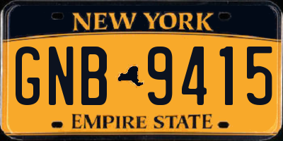 NY license plate GNB9415