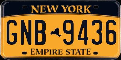 NY license plate GNB9436