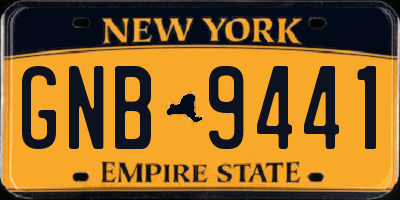 NY license plate GNB9441