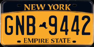 NY license plate GNB9442
