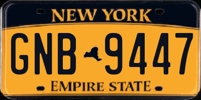 NY license plate GNB9447
