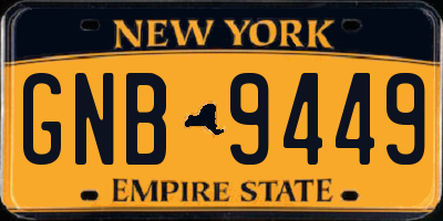 NY license plate GNB9449