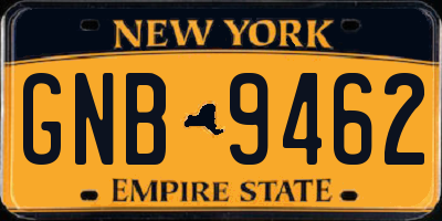 NY license plate GNB9462