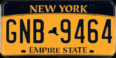 NY license plate GNB9464