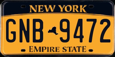 NY license plate GNB9472