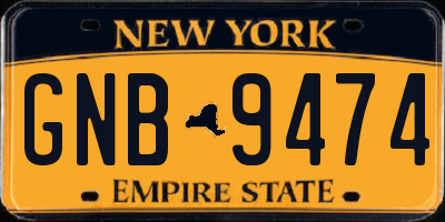 NY license plate GNB9474