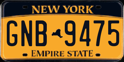 NY license plate GNB9475