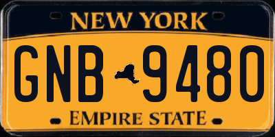 NY license plate GNB9480
