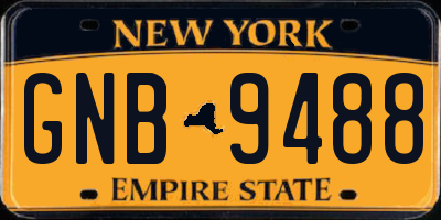 NY license plate GNB9488