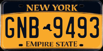 NY license plate GNB9493