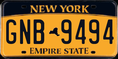 NY license plate GNB9494