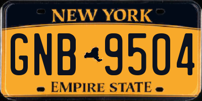 NY license plate GNB9504