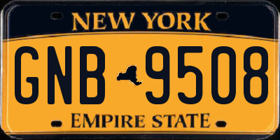 NY license plate GNB9508