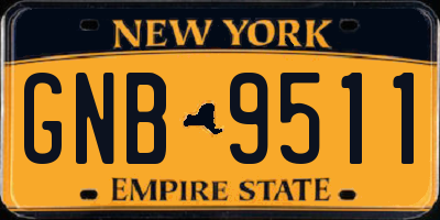 NY license plate GNB9511