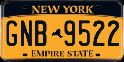 NY license plate GNB9522