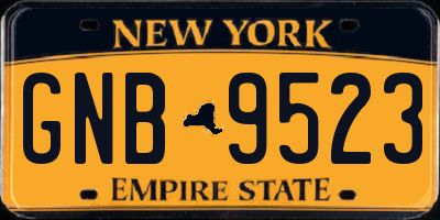 NY license plate GNB9523