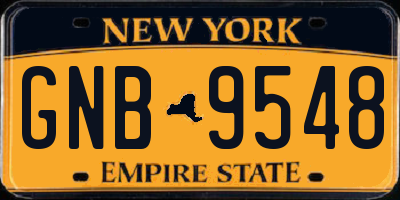 NY license plate GNB9548