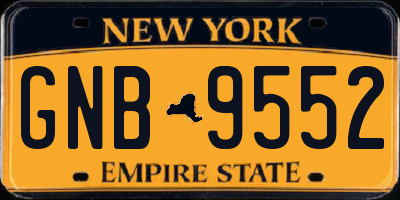 NY license plate GNB9552