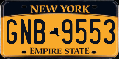 NY license plate GNB9553