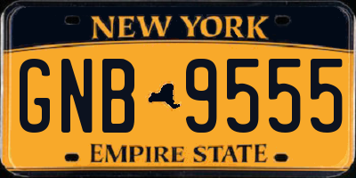 NY license plate GNB9555