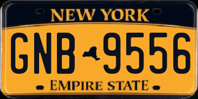 NY license plate GNB9556