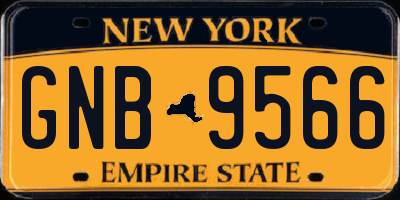 NY license plate GNB9566