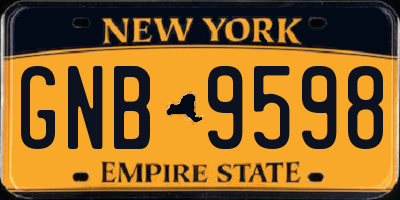 NY license plate GNB9598
