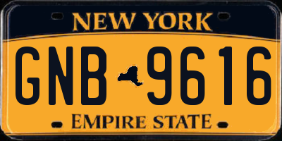 NY license plate GNB9616
