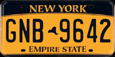 NY license plate GNB9642