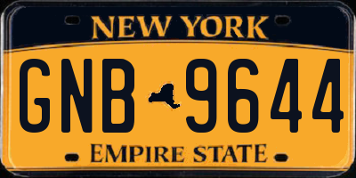 NY license plate GNB9644
