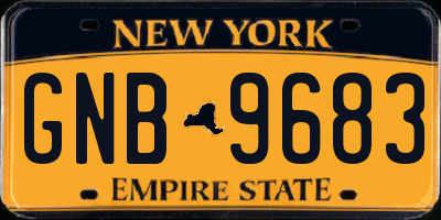 NY license plate GNB9683
