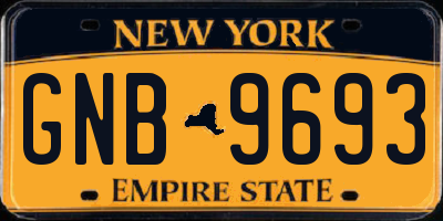NY license plate GNB9693