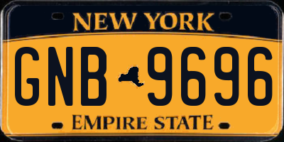 NY license plate GNB9696