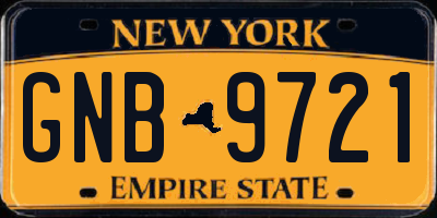 NY license plate GNB9721