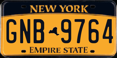 NY license plate GNB9764