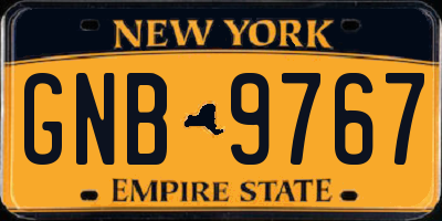NY license plate GNB9767