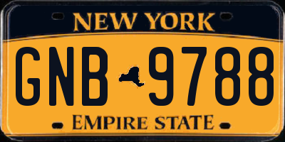 NY license plate GNB9788