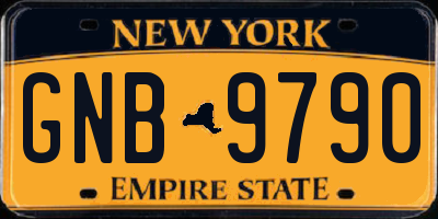 NY license plate GNB9790
