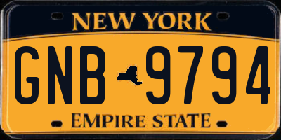 NY license plate GNB9794