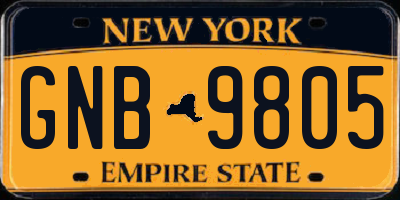 NY license plate GNB9805