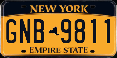 NY license plate GNB9811